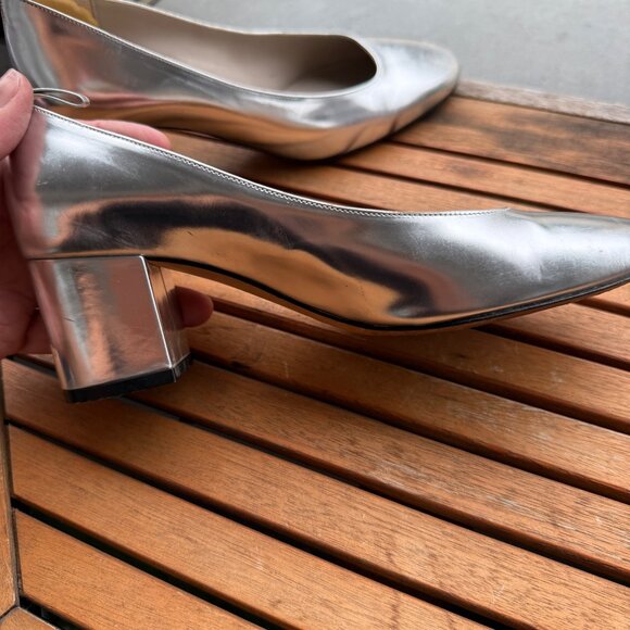 Sofie DHoore Womens Silver Block Heel Pumps Size 36/5.5 US - Picture 10 of 12